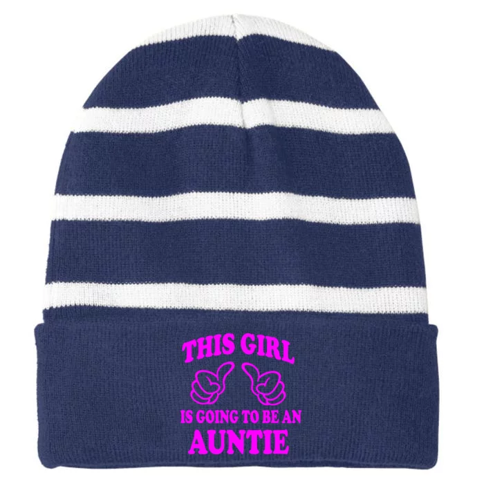 This Girl Is Going To Be An Auntie Striped Beanie with Solid Band