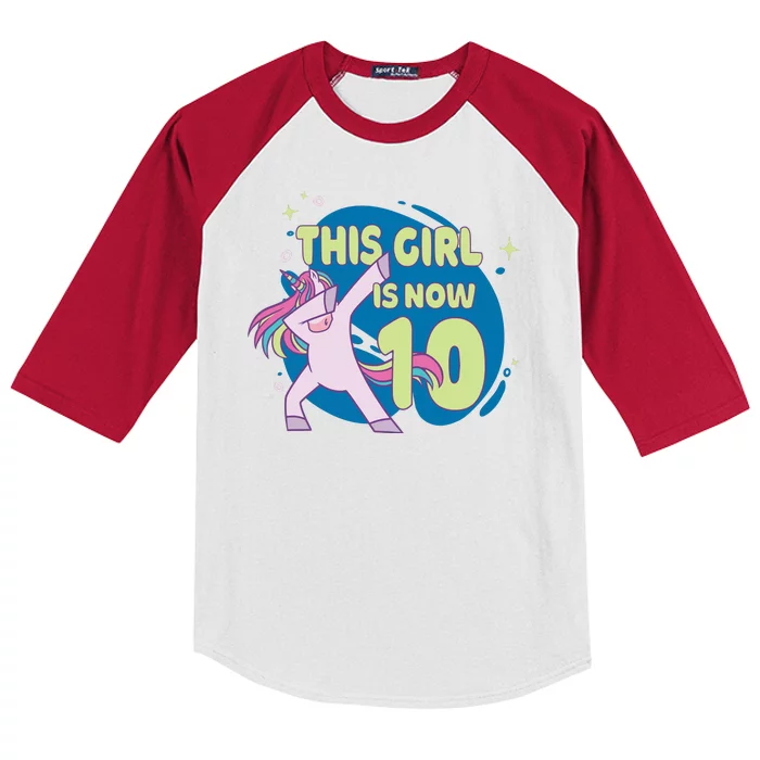 This Girl Is Now 10 Years Old Kids Colorblock Raglan Jersey