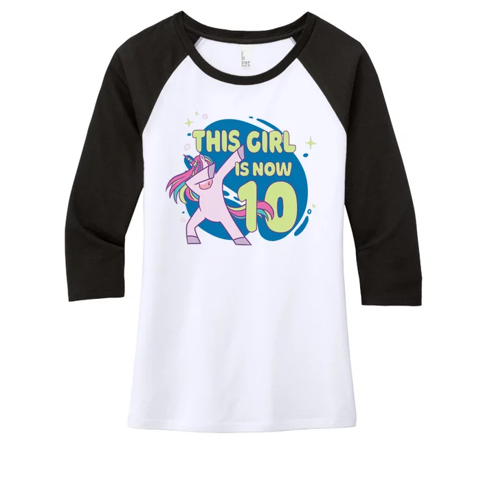 This Girl Is Now 10 Years Old Women's Tri-Blend 3/4-Sleeve Raglan Shirt