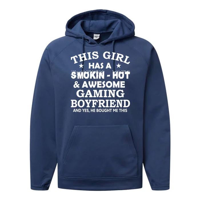 This Girl Is Taken By Smokin Hot Awesome Gaming Boyfriend Performance Fleece Hoodie