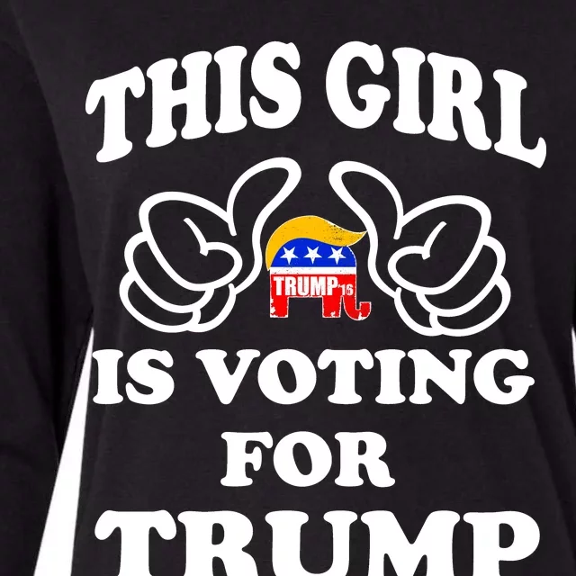 This Girl Is Voting For Trump Womens Cotton Relaxed Long Sleeve T-Shirt