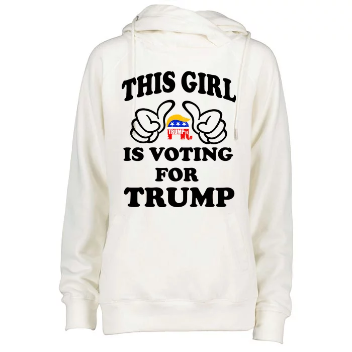 This Girl Is Voting For Trump Womens Funnel Neck Pullover Hood