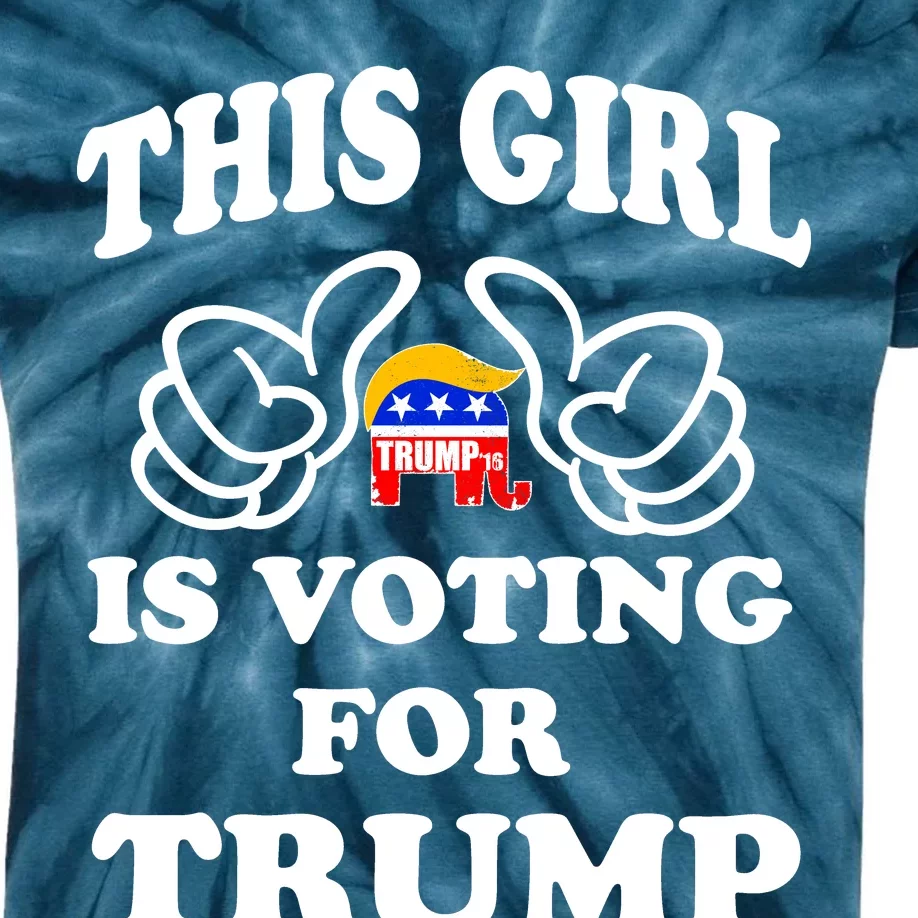 This Girl Is Voting For Trump Kids Tie-Dye T-Shirt