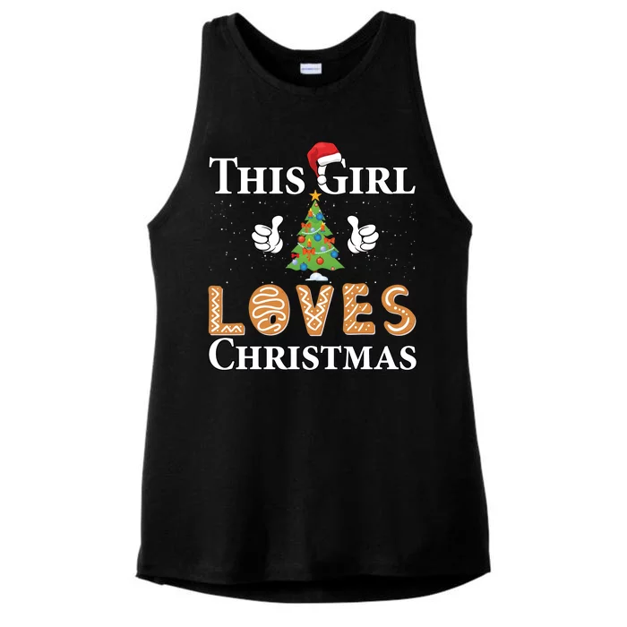 This Girl Loves Christmas Ladies Tri-Blend Wicking Tank