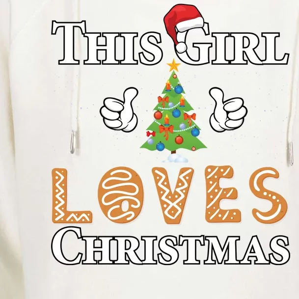 This Girl Loves Christmas Womens Funnel Neck Pullover Hood