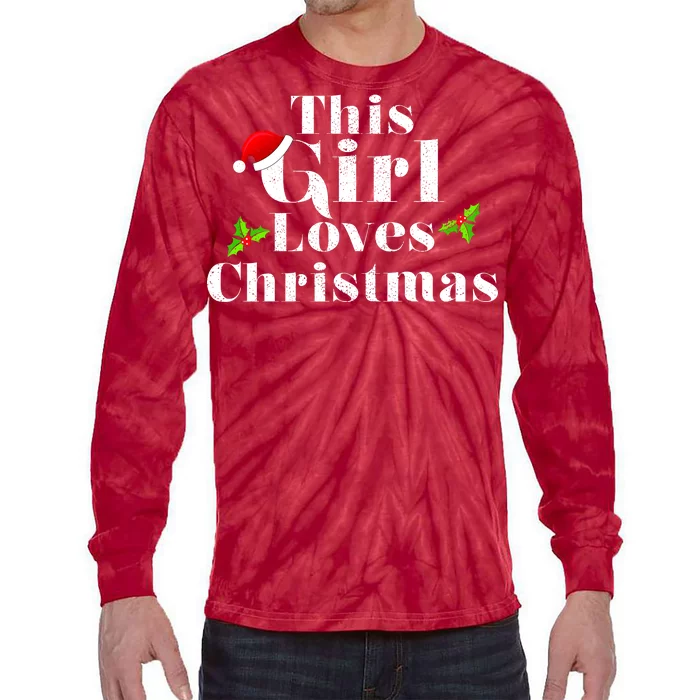 This Girl Loves Christmas Cute Tie-Dye Long Sleeve Shirt