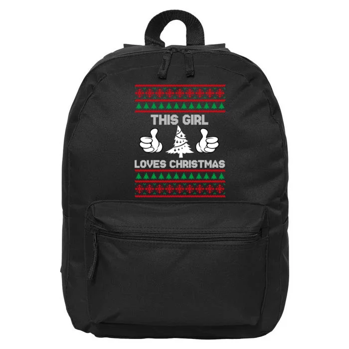 This Girl Loves Christmas Ugly Christmas 16 in Basic Backpack