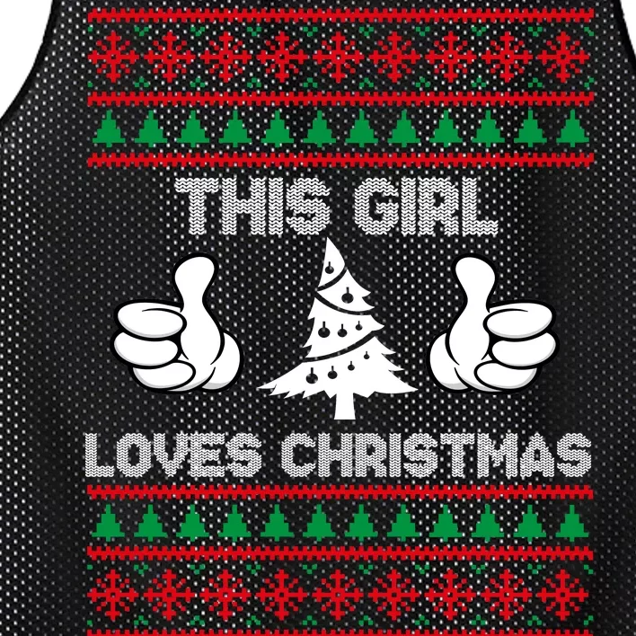 This Girl Loves Christmas Ugly Christmas Mesh Reversible Basketball Jersey Tank