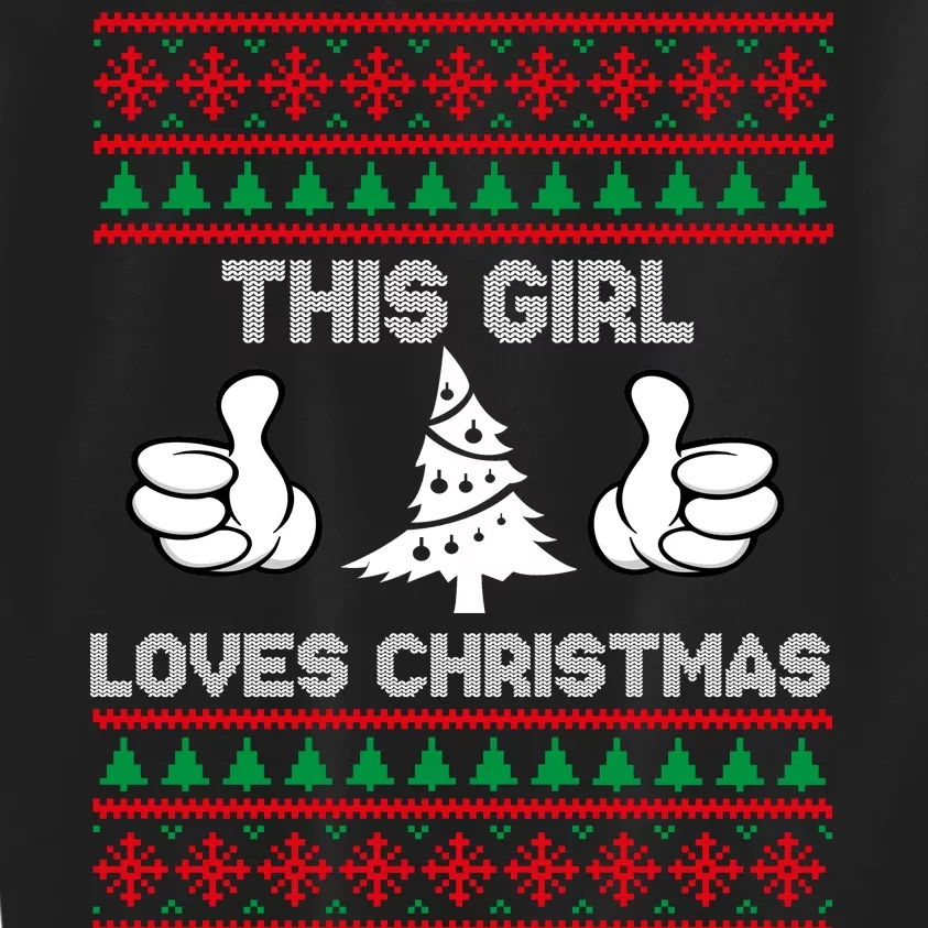 This Girl Loves Christmas Ugly Christmas Kids Sweatshirt