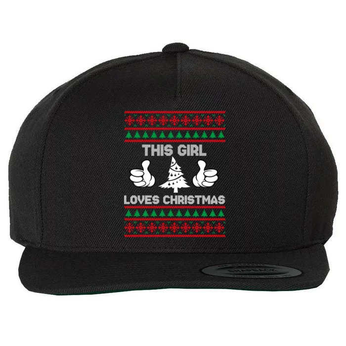 This Girl Loves Christmas Ugly Christmas Wool Snapback Cap