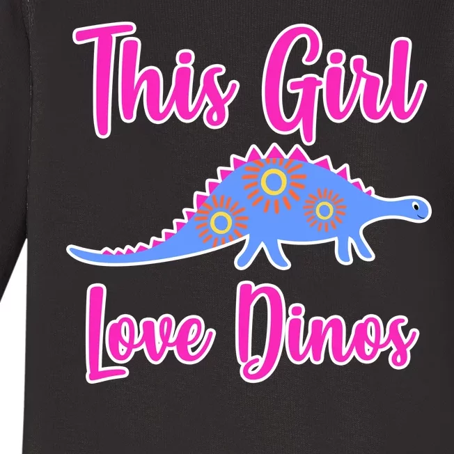 This Girl Loves Dino Baby Long Sleeve Bodysuit