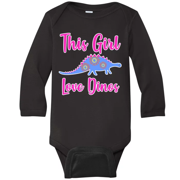 This Girl Loves Dino Baby Long Sleeve Bodysuit