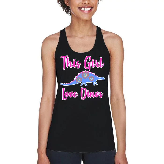 This Girl Loves Dino Women's Racerback Tank