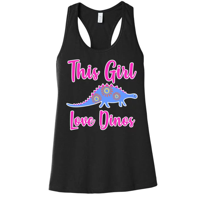 This Girl Loves Dino Women's Racerback Tank