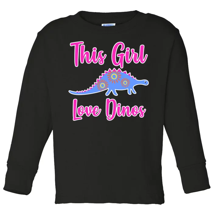 This Girl Loves Dino Toddler Long Sleeve Shirt