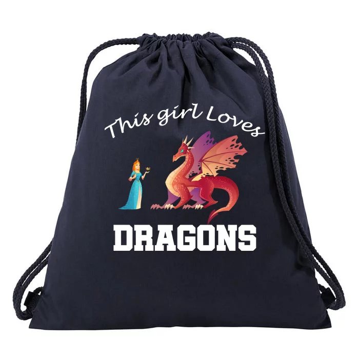 This Girl Loves Dragons Drawstring Bag