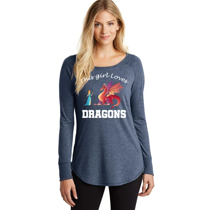 This Girl Loves Dragons Women's Perfect Tri Tunic Long Sleeve Shirt