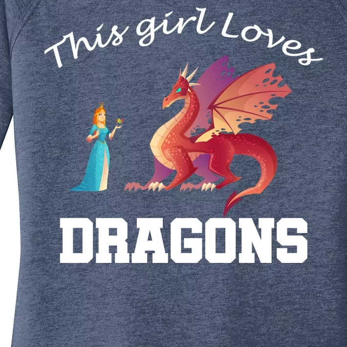 This Girl Loves Dragons Women's Perfect Tri Tunic Long Sleeve Shirt