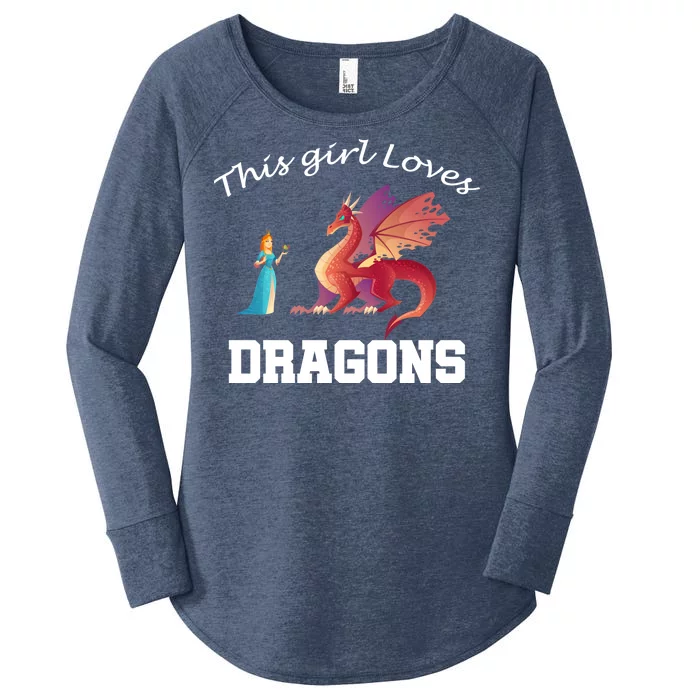 This Girl Loves Dragons Women's Perfect Tri Tunic Long Sleeve Shirt