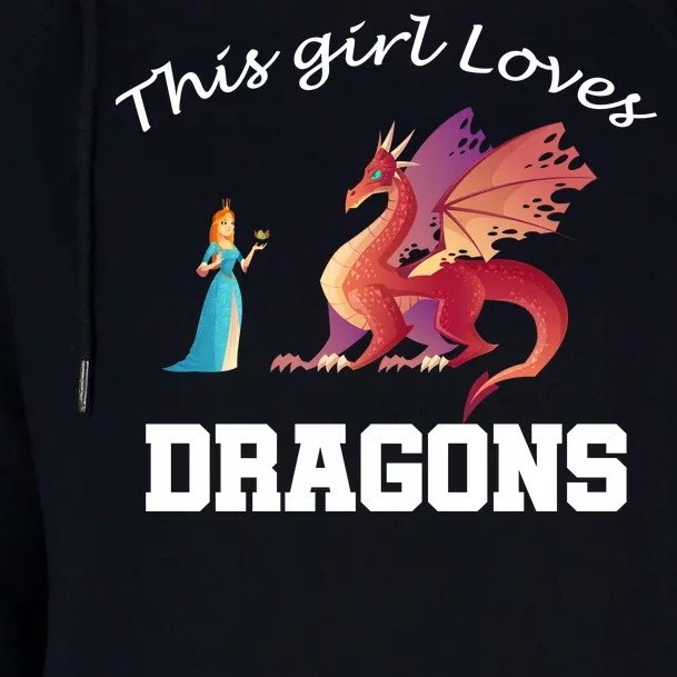 This Girl Loves Dragons Womens Funnel Neck Pullover Hood