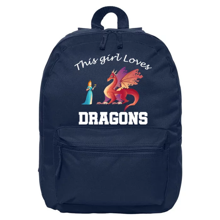 This Girl Loves Dragons 16 in Basic Backpack