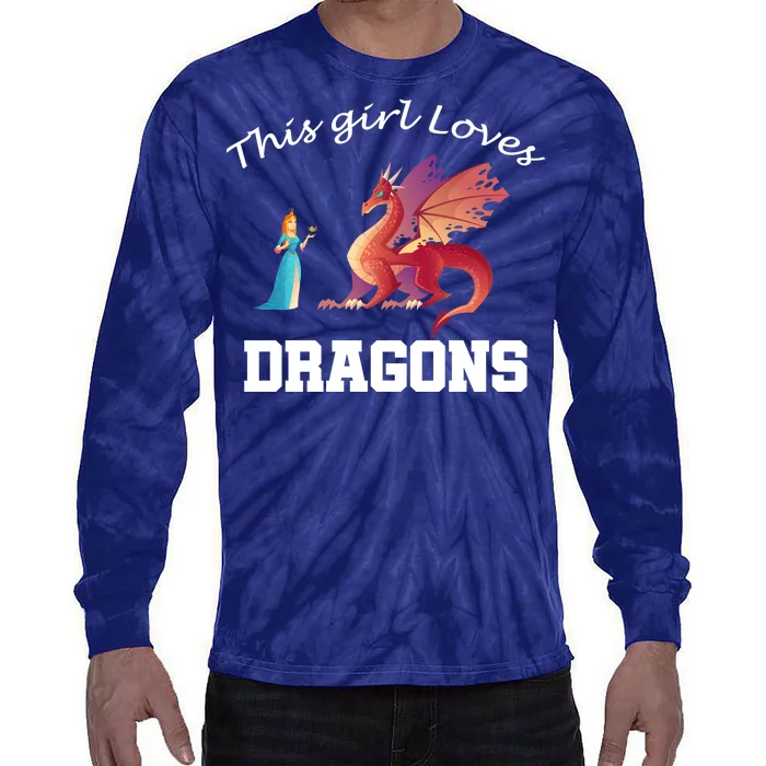 This Girl Loves Dragons Tie-Dye Long Sleeve Shirt