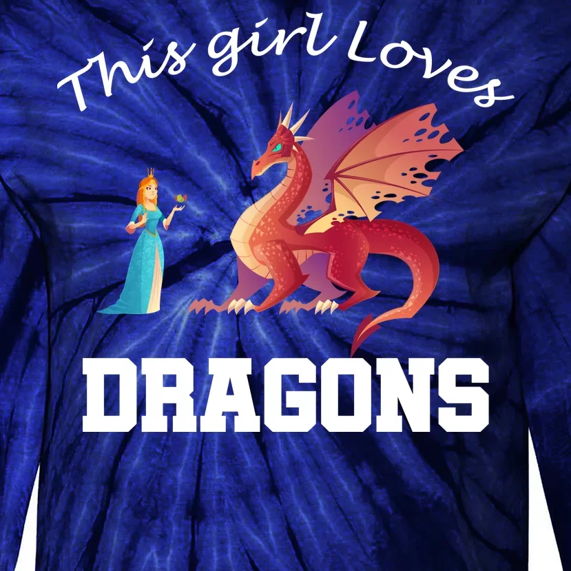 This Girl Loves Dragons Tie-Dye Long Sleeve Shirt