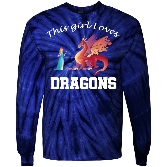 This Girl Loves Dragons Tie-Dye Long Sleeve Shirt