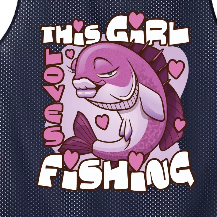 This Girl Loves Fishing Mesh Reversible Basketball Jersey Tank