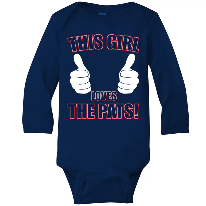 This Girl Loves The Pats Baby Long Sleeve Bodysuit