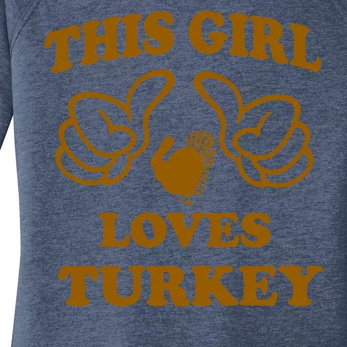 This Girl Loves Turkey Women's Perfect Tri Tunic Long Sleeve Shirt