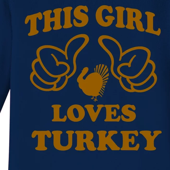 This Girl Loves Turkey Baby Long Sleeve Bodysuit