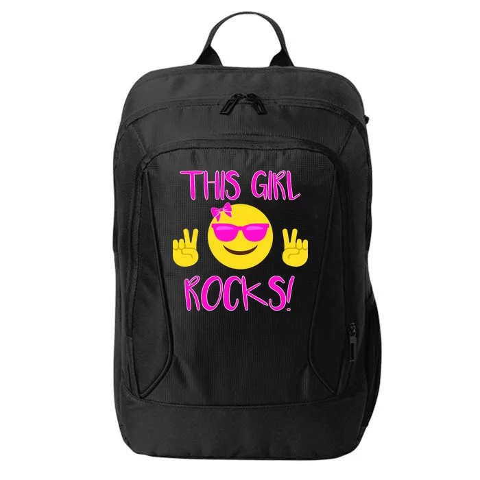 This Girl Rocks Funny Emoji City Backpack