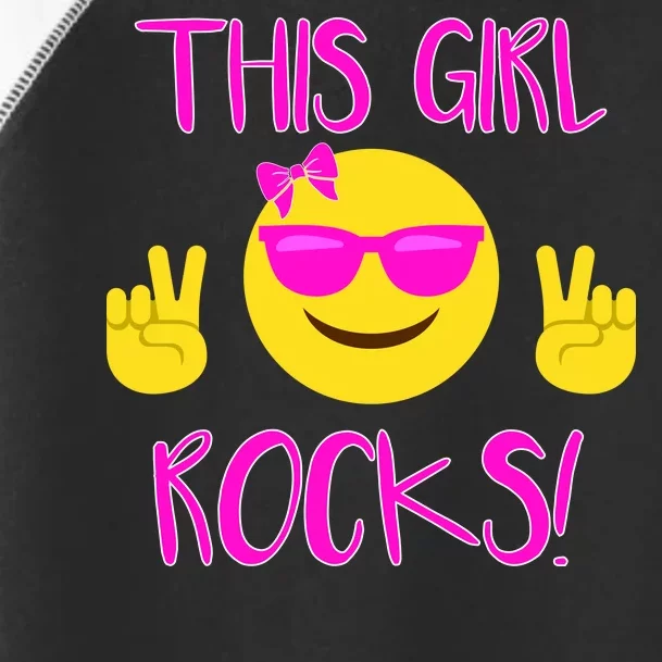 This Girl Rocks Funny Emoji Toddler Fine Jersey T-Shirt