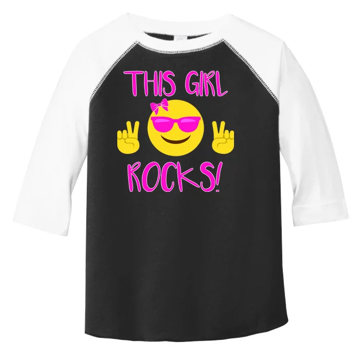 This Girl Rocks Funny Emoji Toddler Fine Jersey T-Shirt