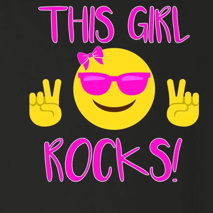 This Girl Rocks Funny Emoji Toddler Long Sleeve Shirt