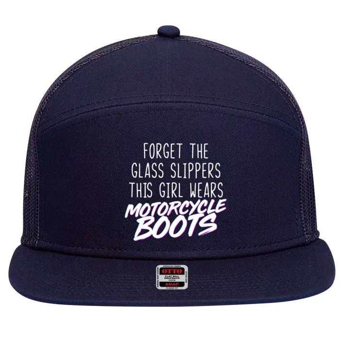 This Girl Wears Motorcycle Boots 7 Panel Mesh Trucker Snapback Hat