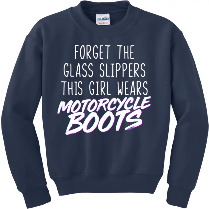 This Girl Wears Motorcycle Boots Kids Sweatshirt