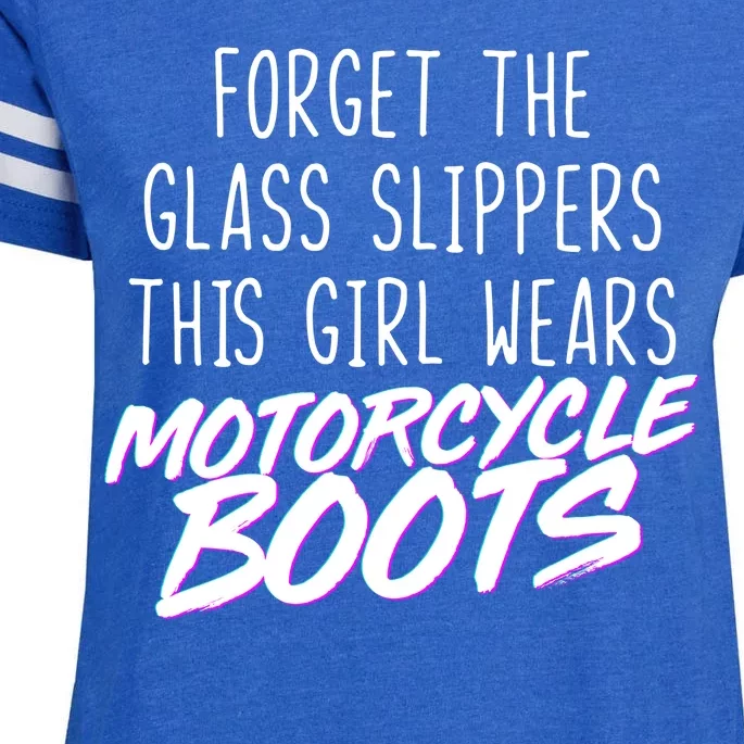 This Girl Wears Motorcycle Boots Enza Ladies Jersey Football T-Shirt