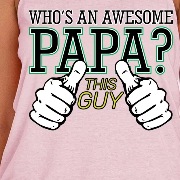 This Guy Is An Awesome Papa Women's Knotted Racerback Tank