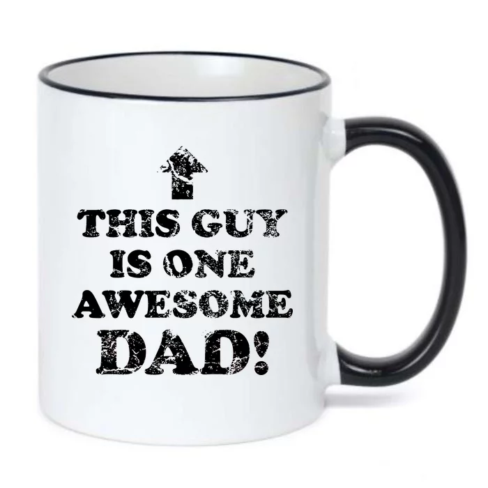 This Guy is One Awesome Dad Distressed Black Color Changing Mug