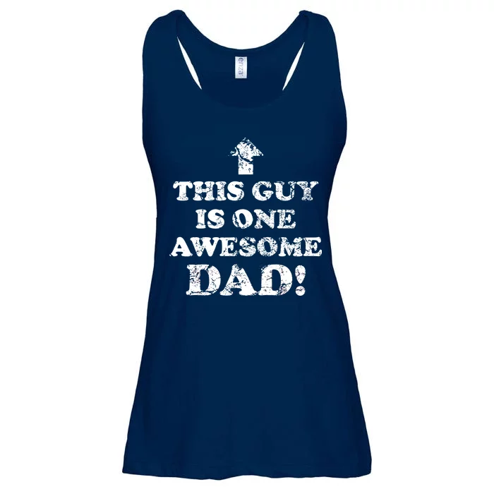 This Guy is One Awesome Dad Distressed Ladies Essential Flowy Tank