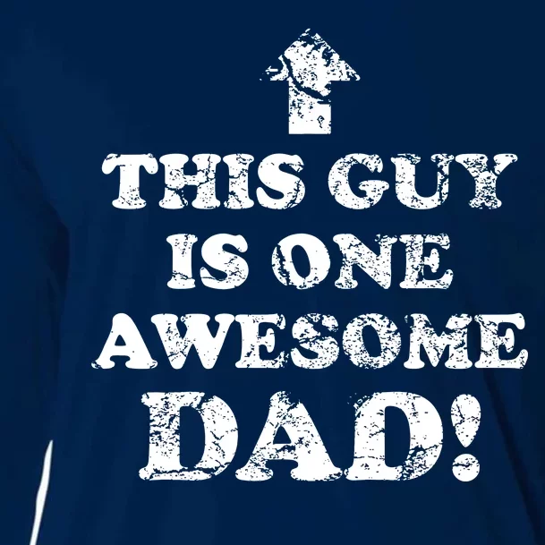 This Guy is One Awesome Dad Distressed Cooling Performance Long Sleeve Crew