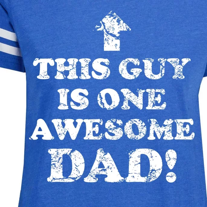 This Guy is One Awesome Dad Distressed Enza Ladies Jersey Football T-Shirt