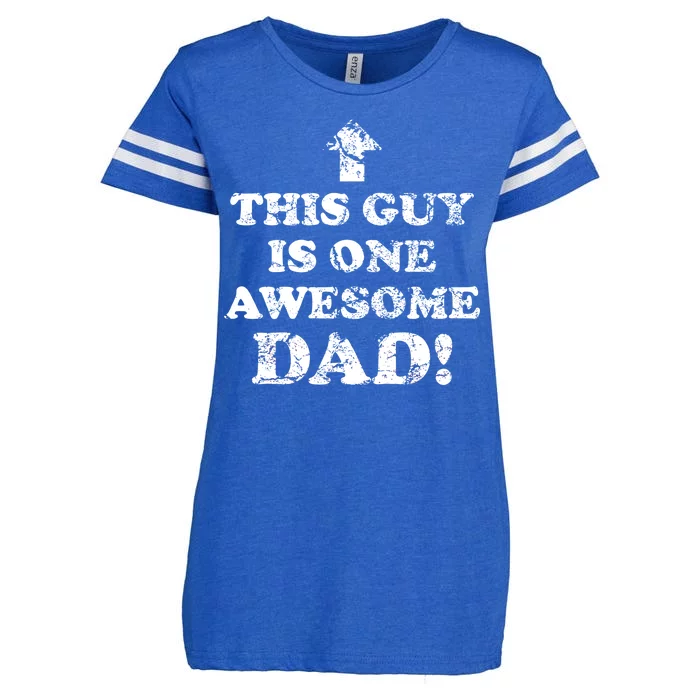 This Guy is One Awesome Dad Distressed Enza Ladies Jersey Football T-Shirt