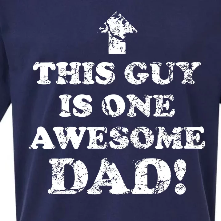 This Guy is One Awesome Dad Distressed Sueded Cloud Jersey T-Shirt