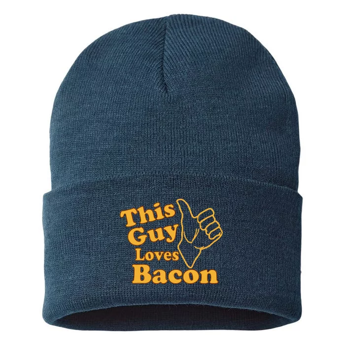 This Guy Loves Bacon Sustainable Knit Beanie