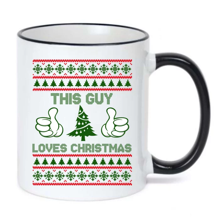 This Guy Loves Christmas Ugly Christmas Sweater Black Color Changing Mug