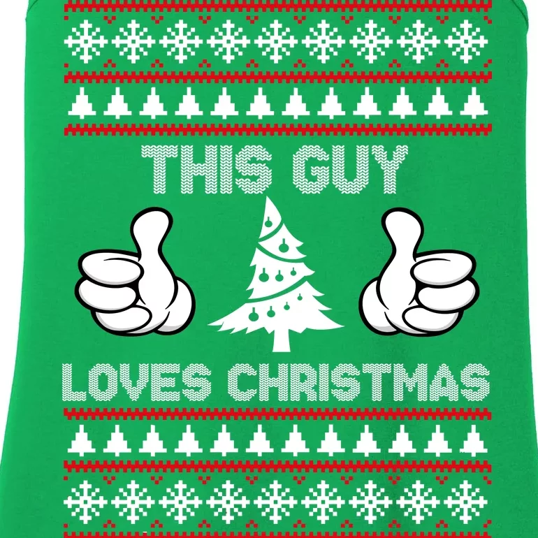 This Guy Loves Christmas Ugly Christmas Sweater Ladies Essential Tank