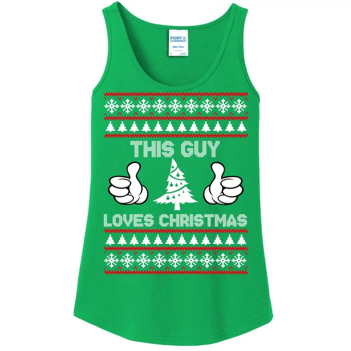 This Guy Loves Christmas Ugly Christmas Sweater Ladies Essential Tank